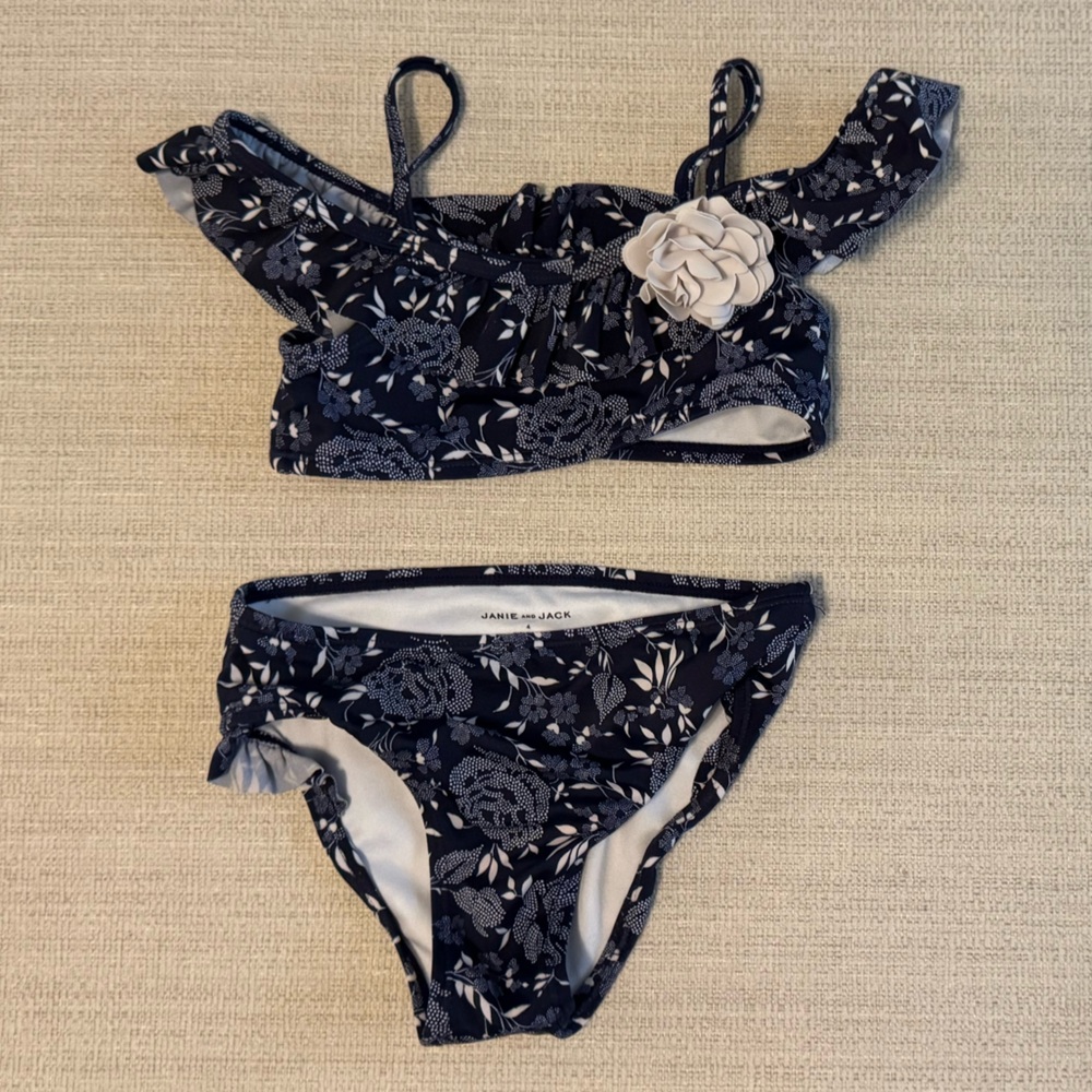Janie and Jack swim suit size 4 girls two piece bathing suit